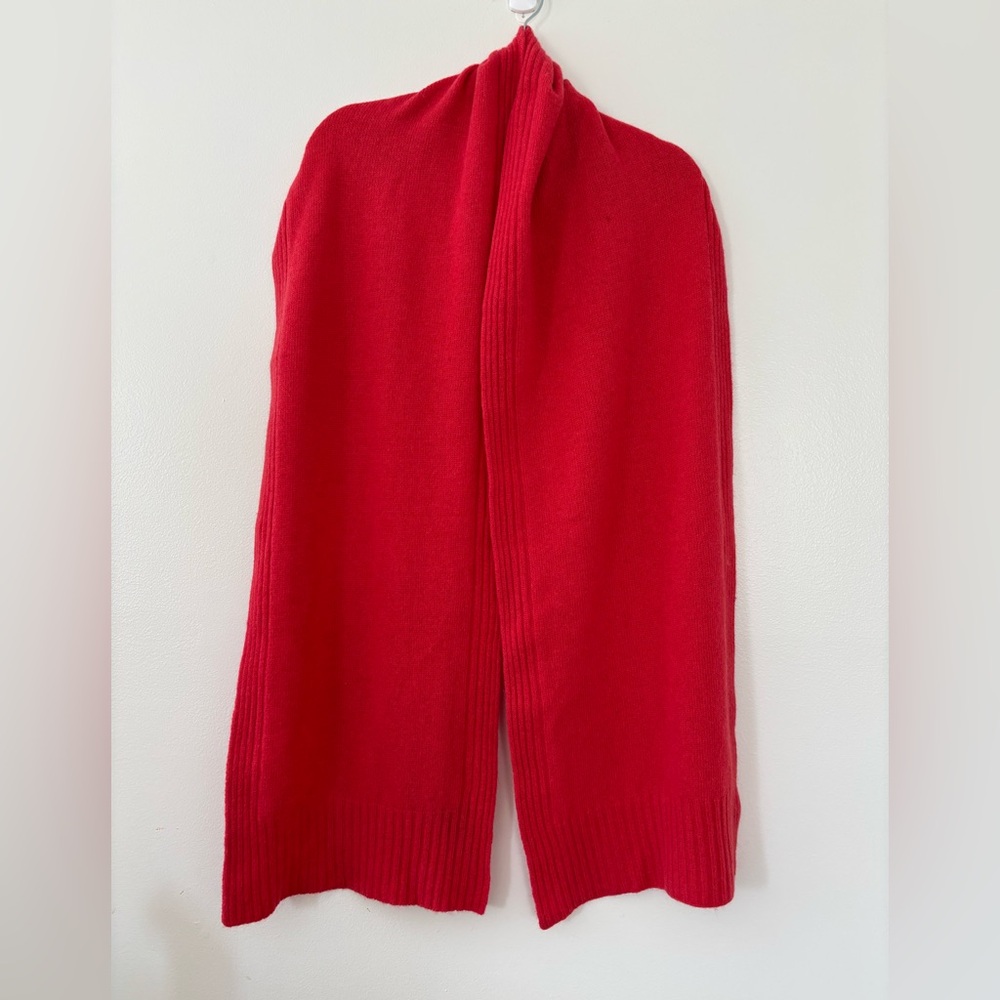 Simon’s Vintage Lambswool Angora Scarf/Wrap Orange/Coral
